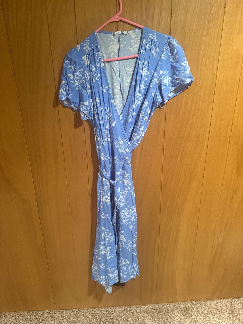 GAP Blue and White Floral Wrap Dress